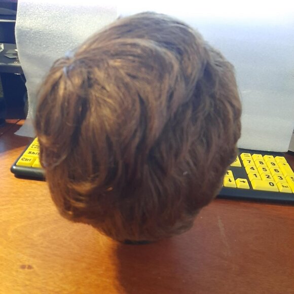 NEW ! Women &Men Short Hair 10x8 Curly Wig Dark Blonde